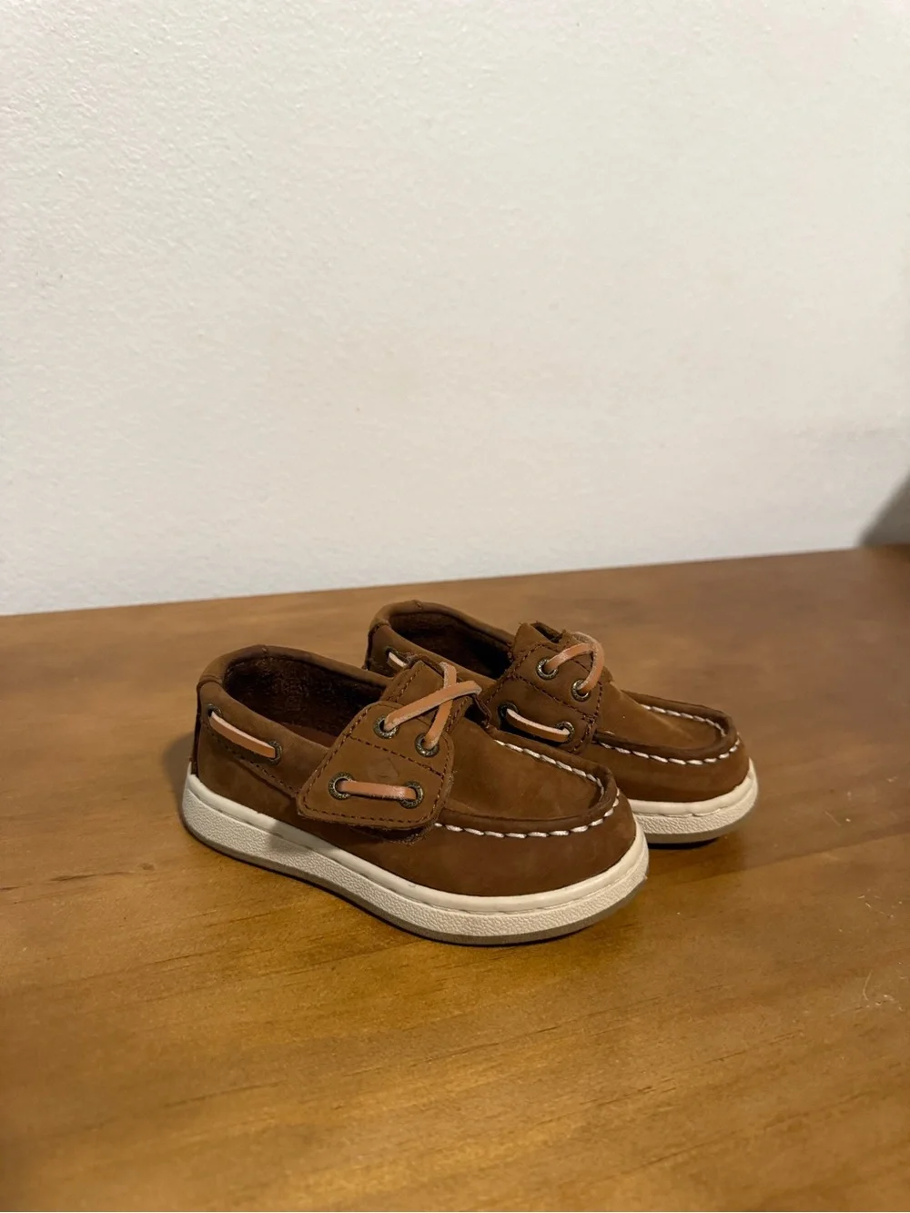 Kids Brown Boat Shoes with Lace Detail